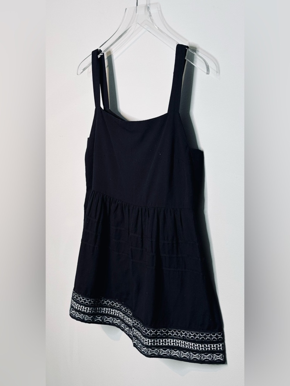 Anthro Amit Aggarwal Olivia Black Cotton Linen Embroidered Top Shirt Blouse NWT - Picture 6 of 15